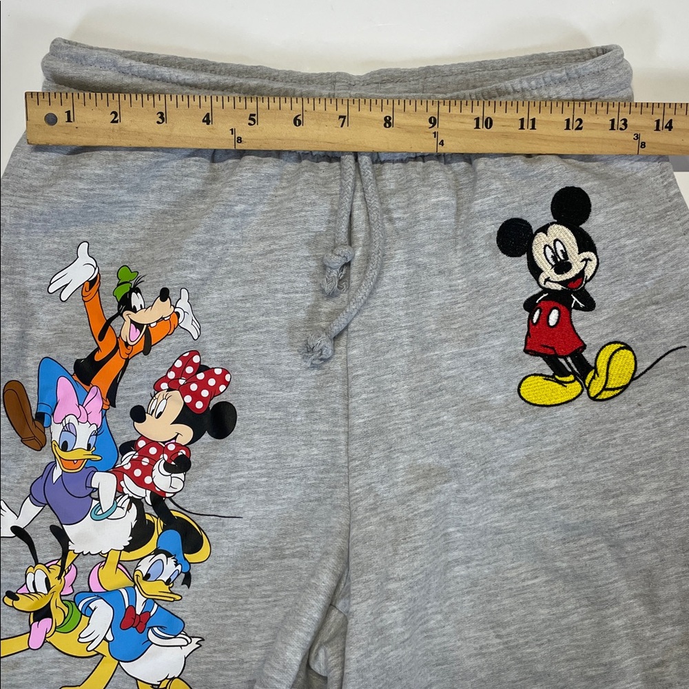Disney Mickey Friends Sweat Shorts Gray Goofy Pluto Minnie Size XS - Picture 4 of 6